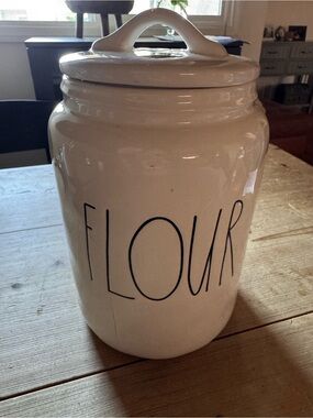 Magenta White Ceramic Flour Canister